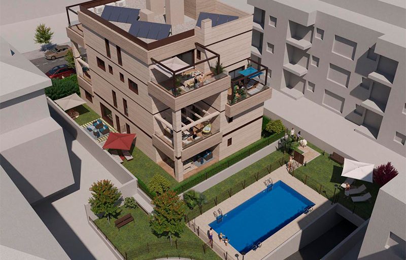 8 viviendas, Urbanización con piscina y garaje. MARQUES DE PORTUGALETE 16